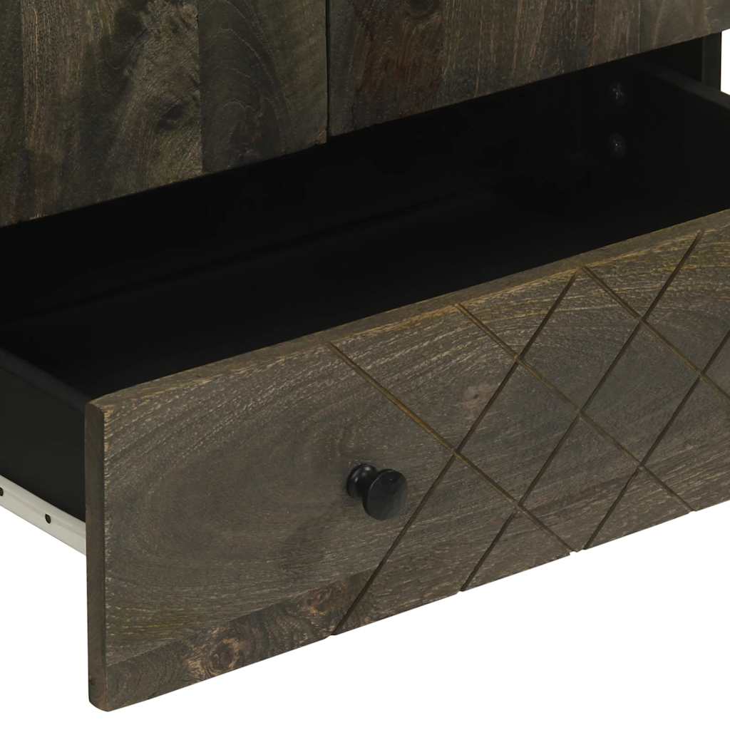 Buffet noir 60x33x100 cm bois de manguier massif - XIOS