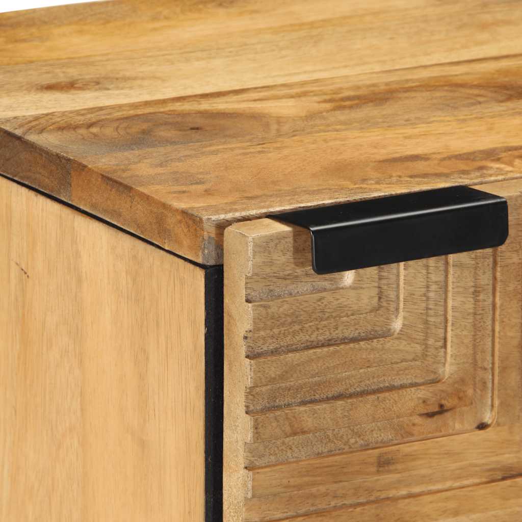 Table de chevet marron 40x33x46 cm bois de manguier solide - XIOS