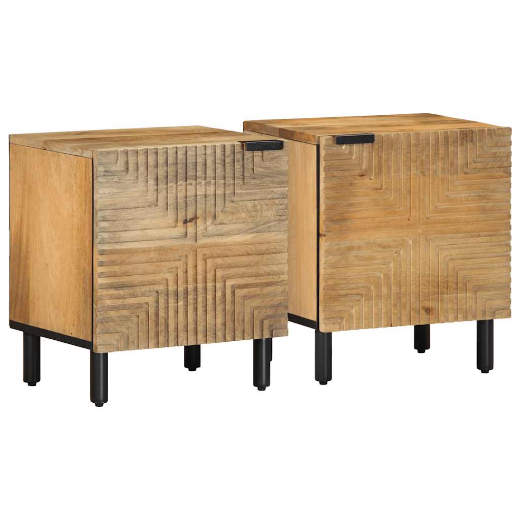Tables de chevet 2 pcs 40x33x46 cm bois de manguier solide - XIOS