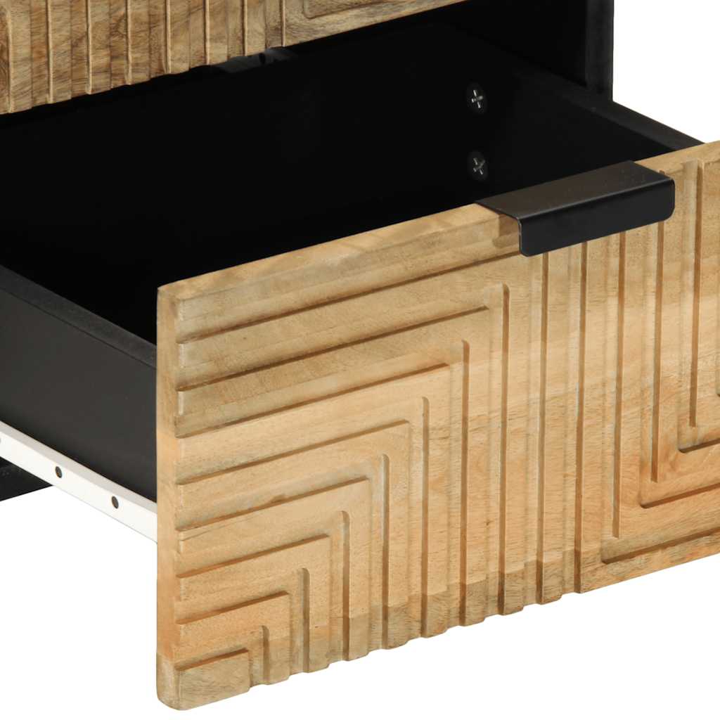 Table de chevet marron 40x33x46 cm bois de manguier solide - XIOS