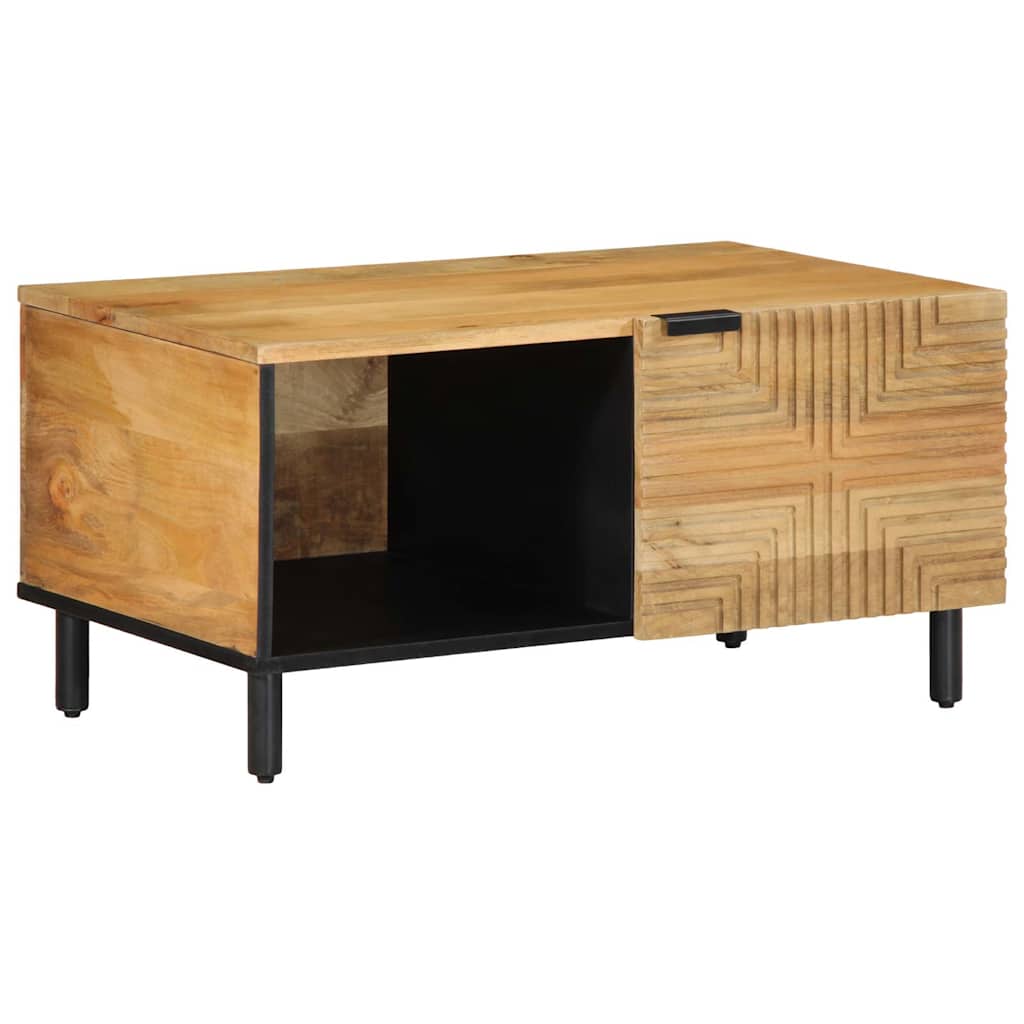 Table basse marron 80x50x40 cm bois de manguier massif - XIOS