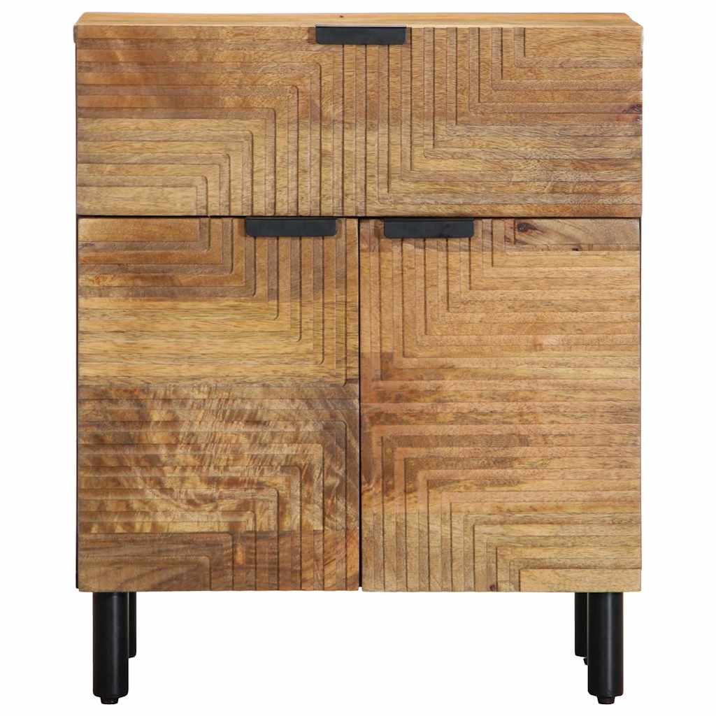 Table de chevet marron 50x33x60 cm bois de manguier massif