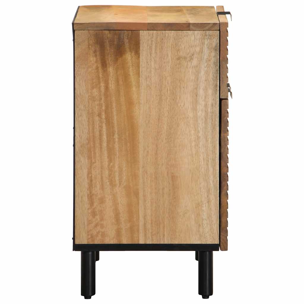 Table de chevet marron 50x33x60 cm bois de manguier massif