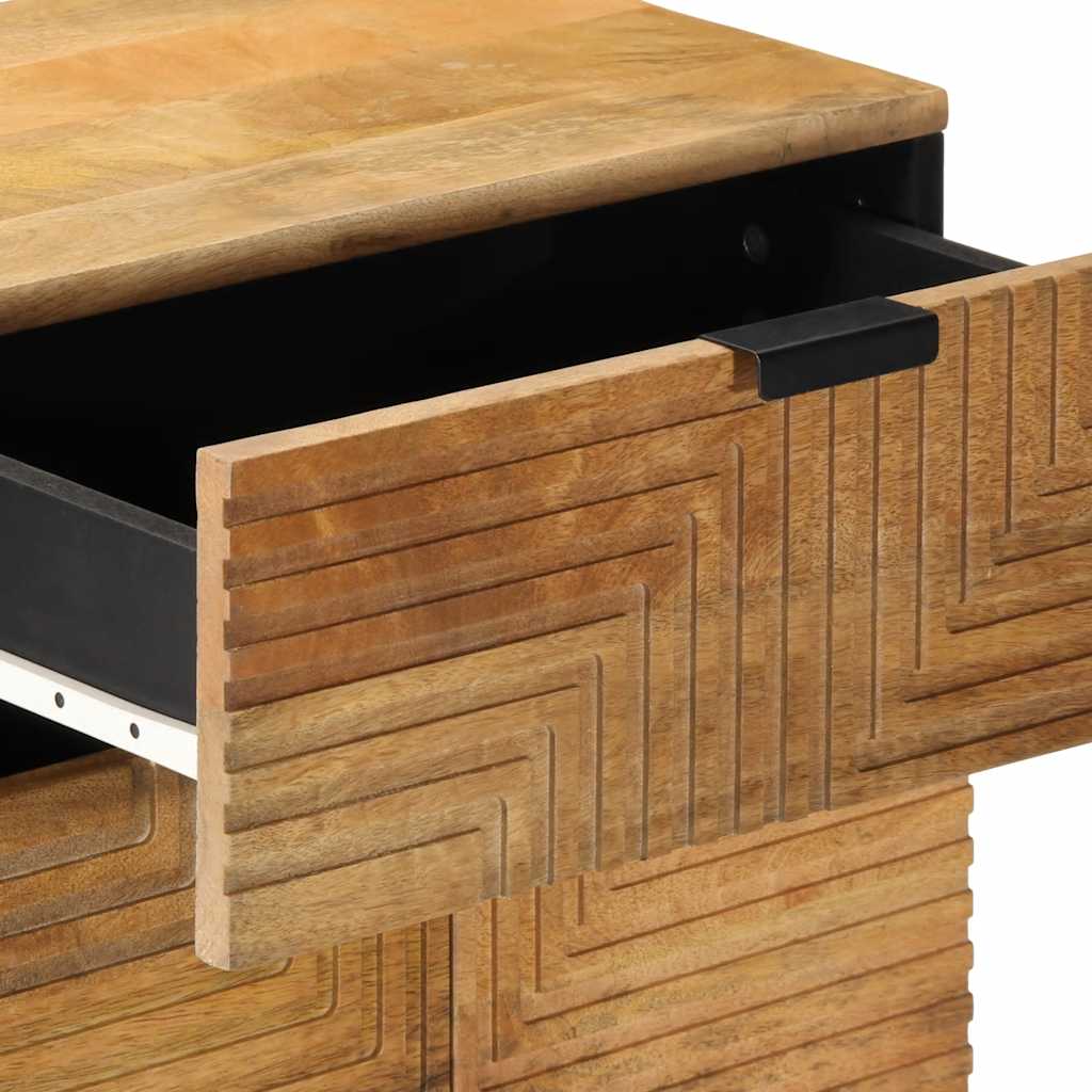 Table de chevet marron 50x33x60 cm bois de manguier massif