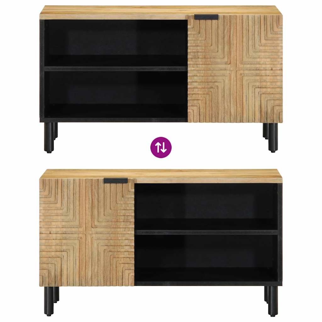 Meuble TV marron 80x31,5x46 cm bois massif de manguier - XIOS