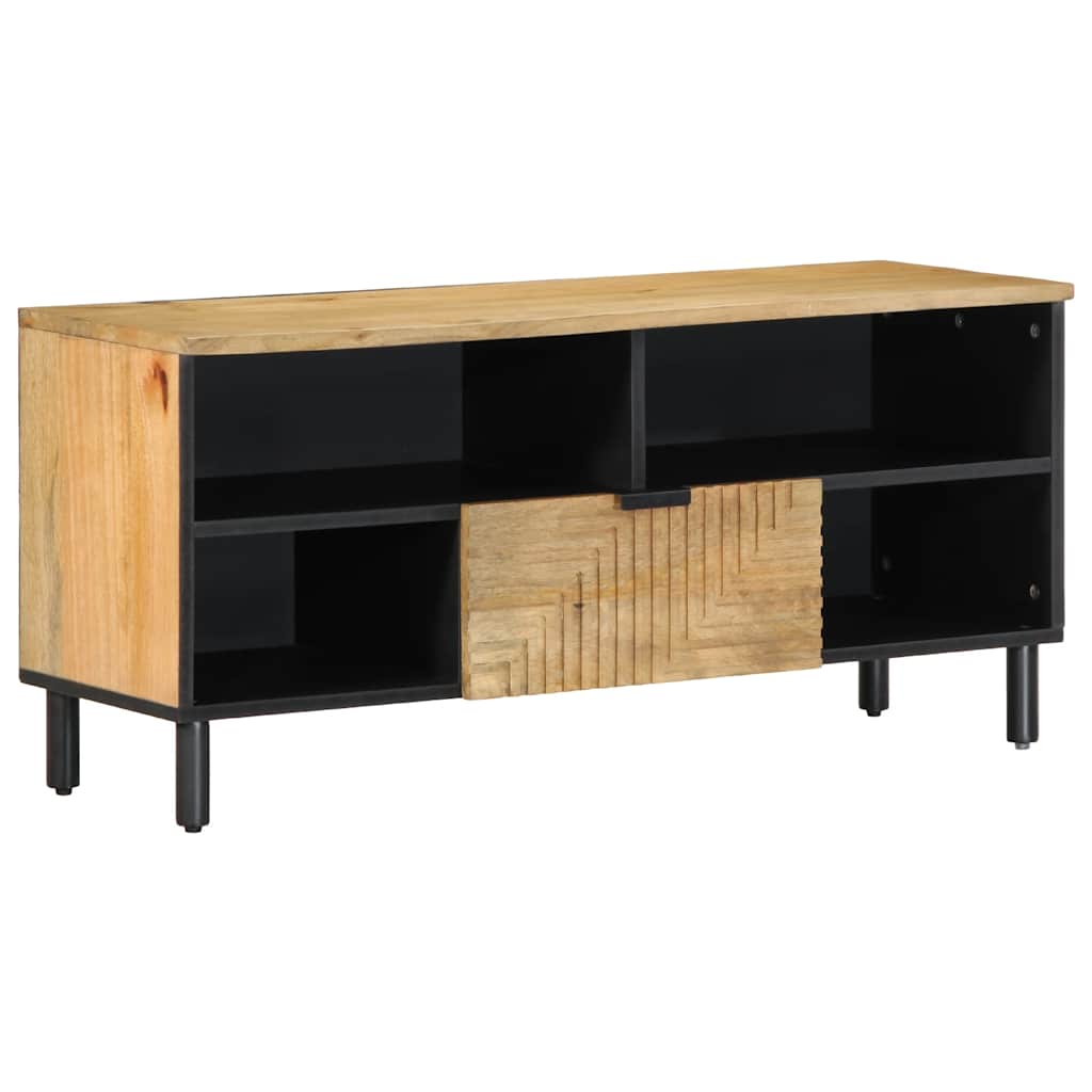 Meuble TV marron 100x33x46 cm bois massif de manguier - XIOS