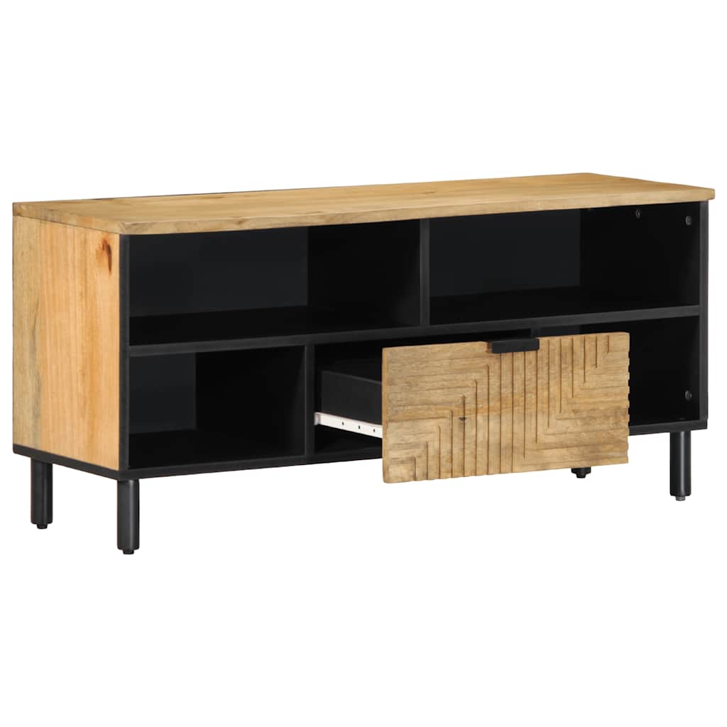 Meuble TV marron 100x33x46 cm bois massif de manguier - XIOS