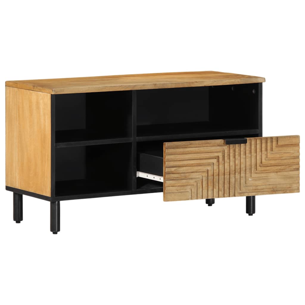 Meuble TV marron 80x33x46 cm bois massif de manguier - XIOS