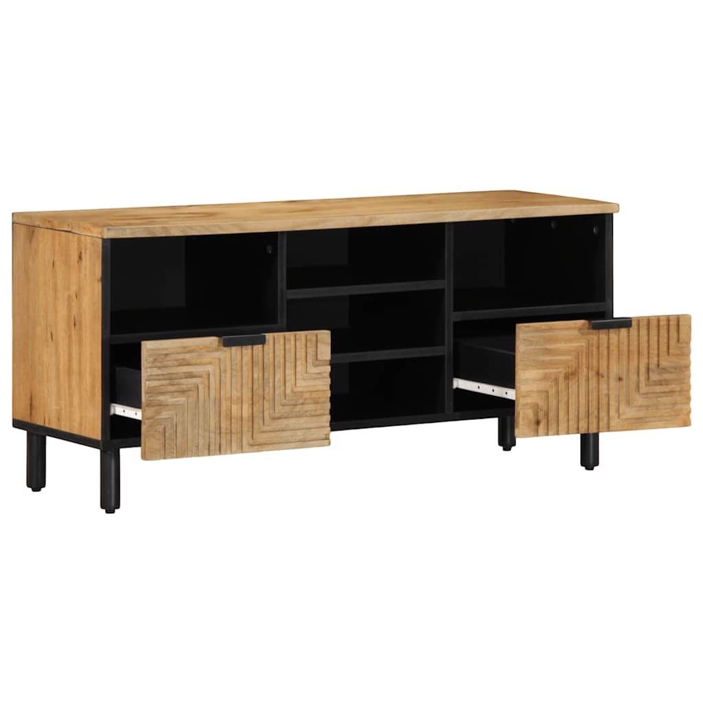 Meuble TV marron 100x33x46 cm bois massif de manguier - XIOS