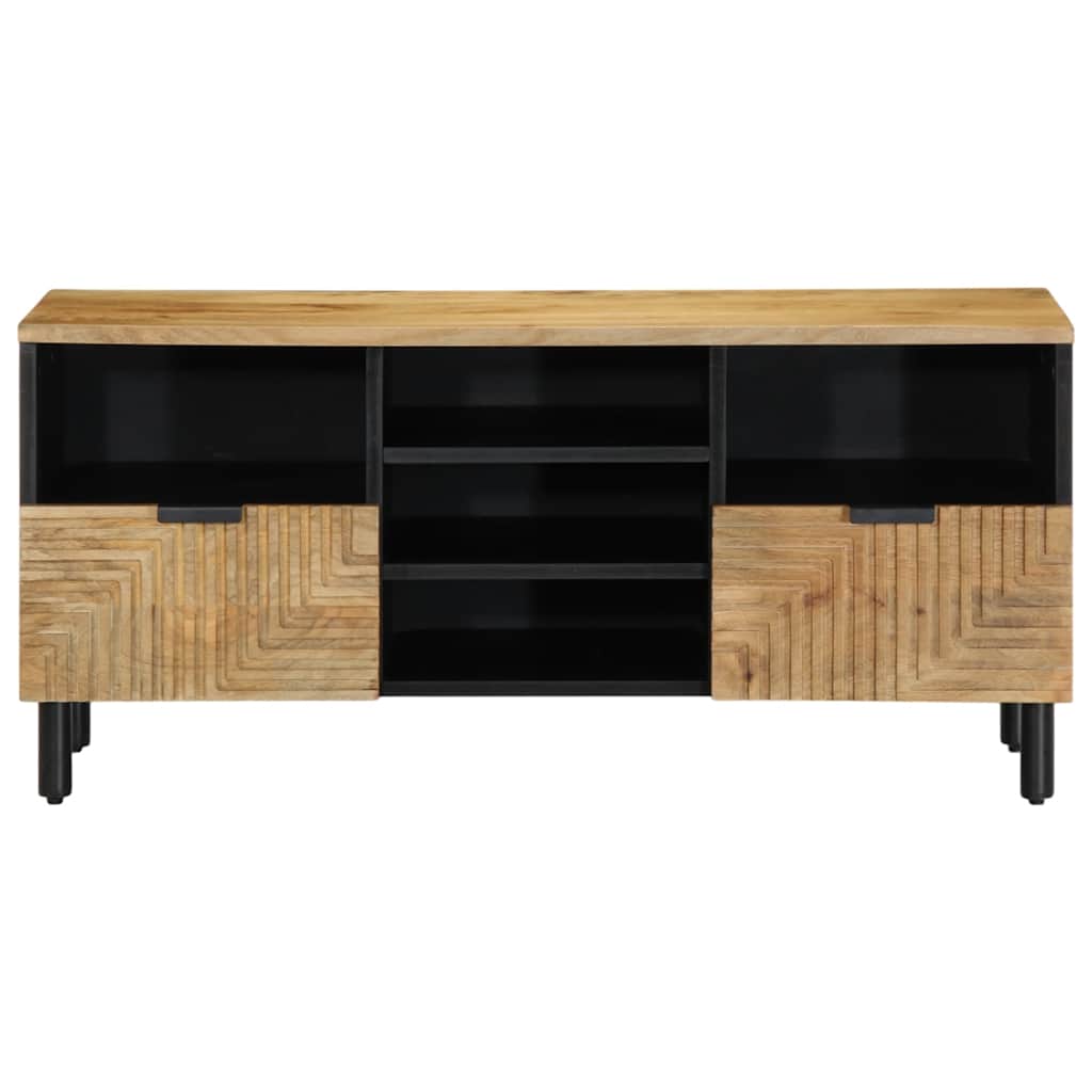 Meuble TV marron 100x33x46 cm bois massif de manguier - XIOS