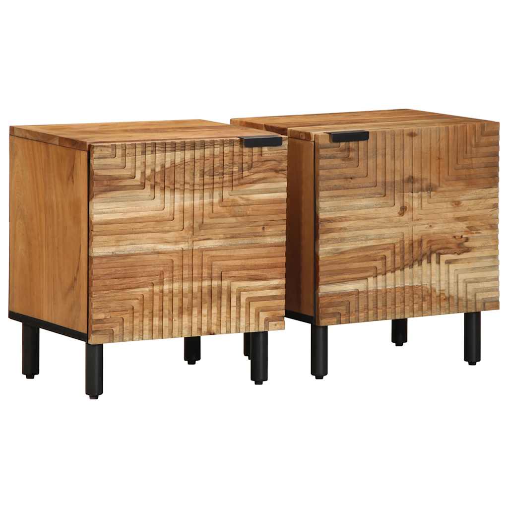 Tables de chevet (2 pcs) 40 x 33 x 46 cm bois massif d'acacia - XIOS