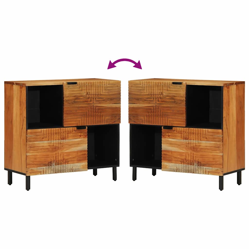 Buffet avec étagère Marron 80 x 33 x 75 cm Bois d'acacia massif - XIOS
