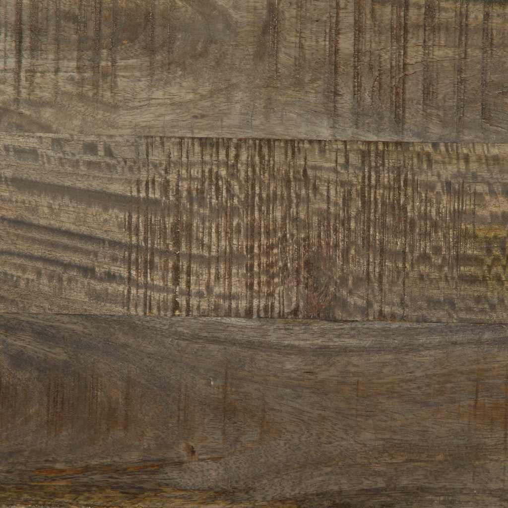 Table de chevet gris clair 40x33x46 cm bois de manguier solide - XIOS