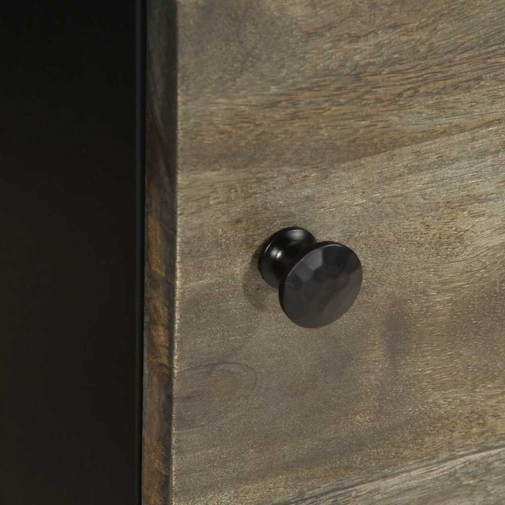 Table de chevet gris clair 40x33x46 cm bois de manguier solide - XIOS