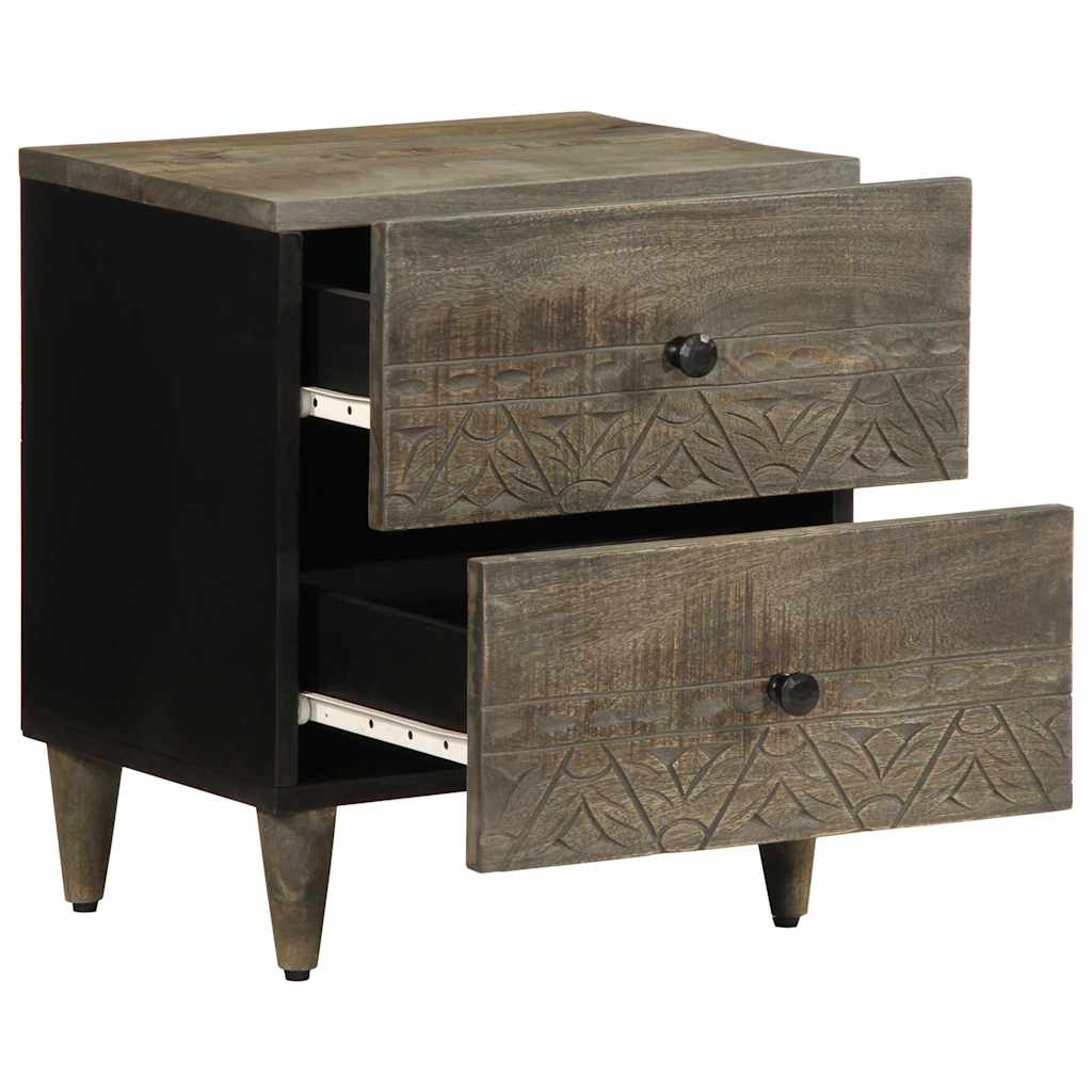 Tables chevet 2 pcs gris clair 40x33x46 cm bois manguier solide - XIOS