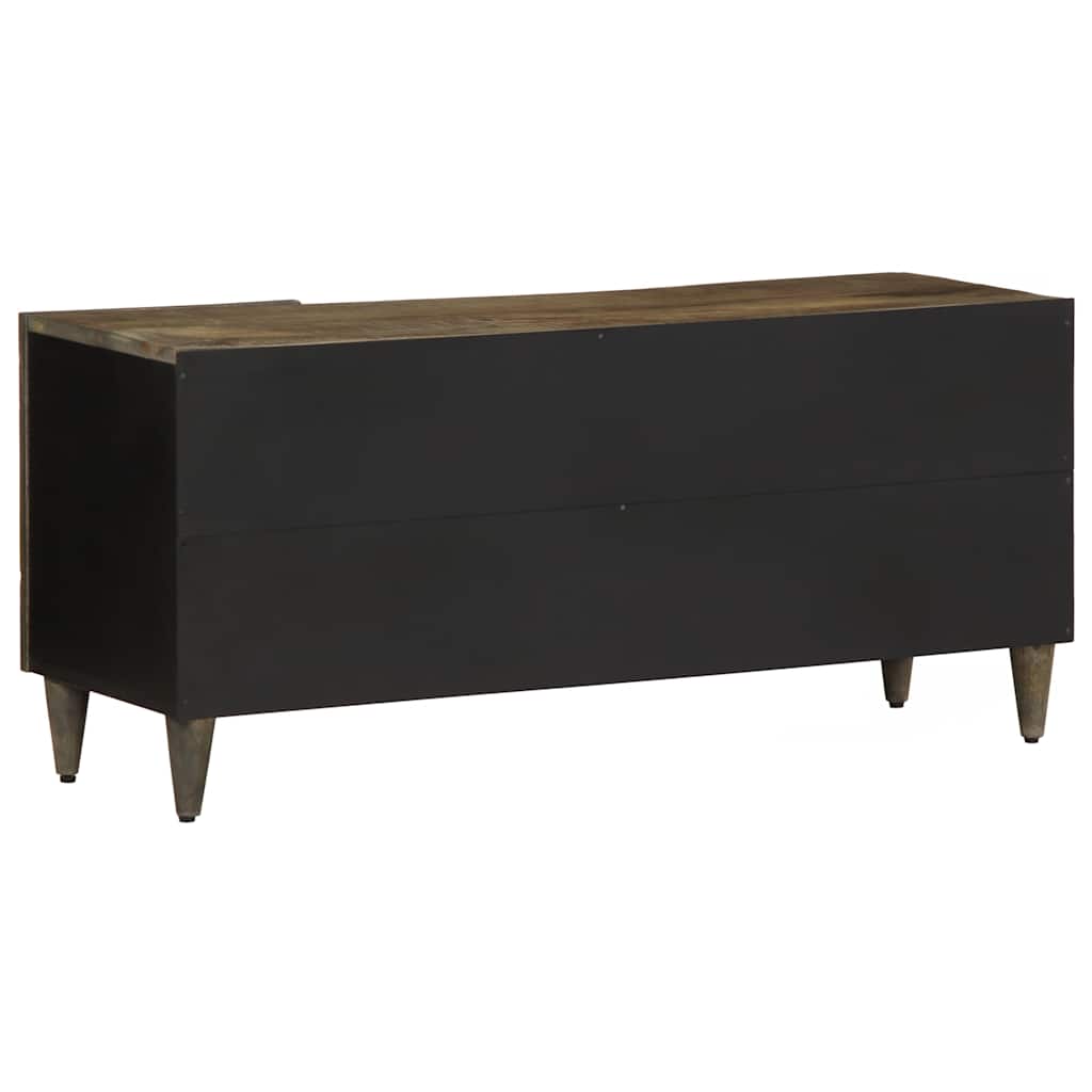 Meuble TV gris clair 105x33,5x46 cm bois massif de manguier - XIOS