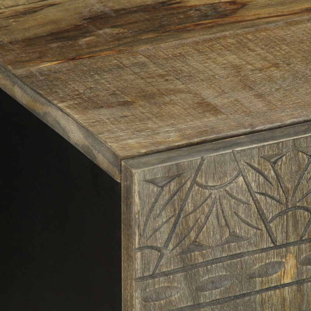 Meuble TV gris clair 105x33,5x46 cm bois massif de manguier - XIOS