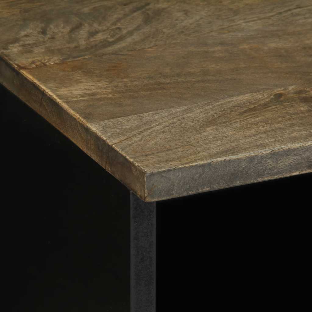 Meuble TV gris clair 70x33,5x46 cm bois massif de manguier - XIOS