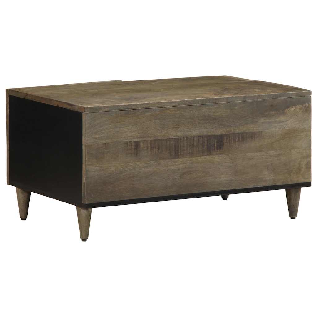 Table basse gris clair 80x50x40 cm bois de manguier massif - XIOS