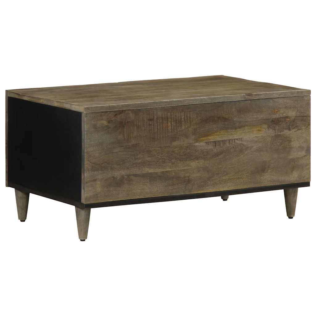 Table basse gris clair 80x50x40 cm bois de manguier massif - XIOS