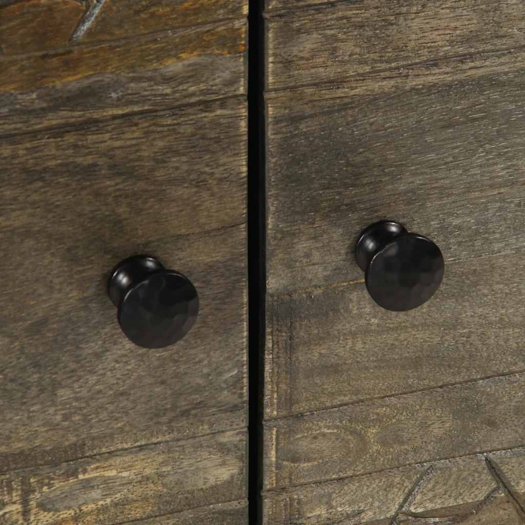 Table basse gris clair 80x50x40 cm bois de manguier massif - XIOS