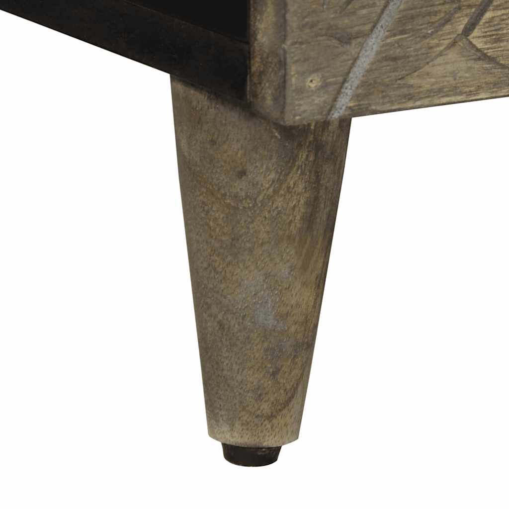 Table basse gris clair 80x50x40 cm bois de manguier massif - XIOS