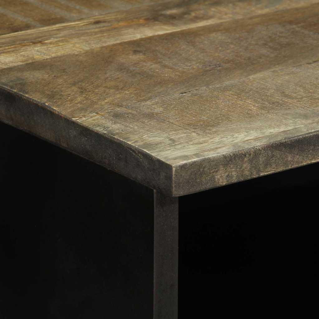 Table de chevet gris clair 40x33x46 cm bois de manguier solide - XIOS