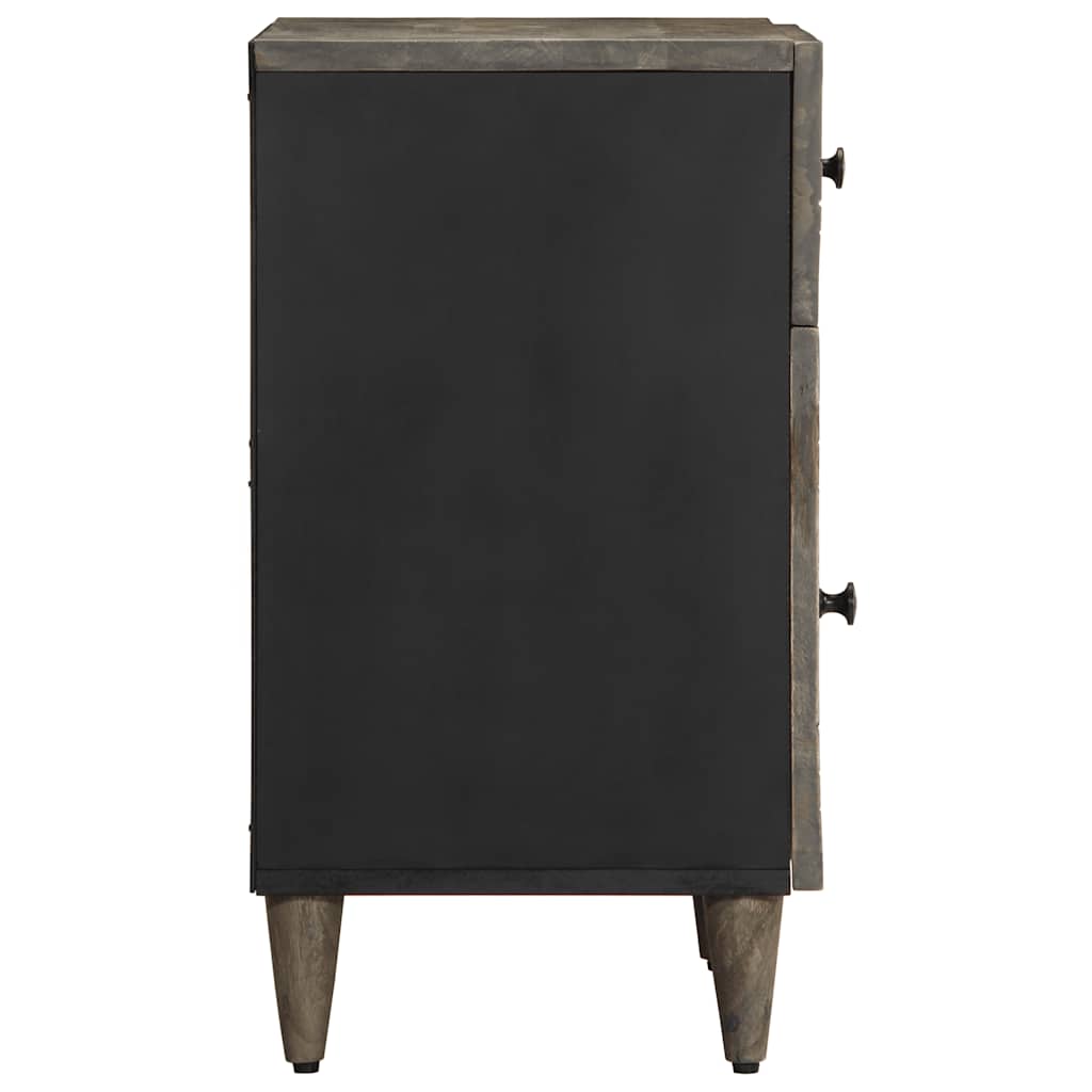 Table de chevet gris clair 50x33x60 cm bois de manguier massif - XIOS