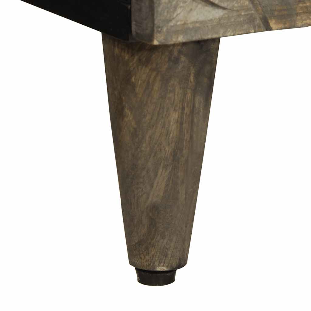 Table de chevet gris clair 50x33x60 cm bois de manguier massif - XIOS