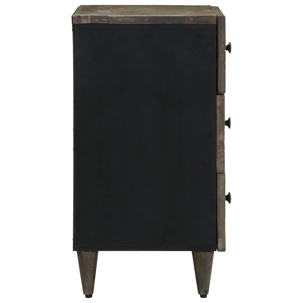 Table de chevet gris clair 50x33x60 cm bois de manguier massif - XIOS