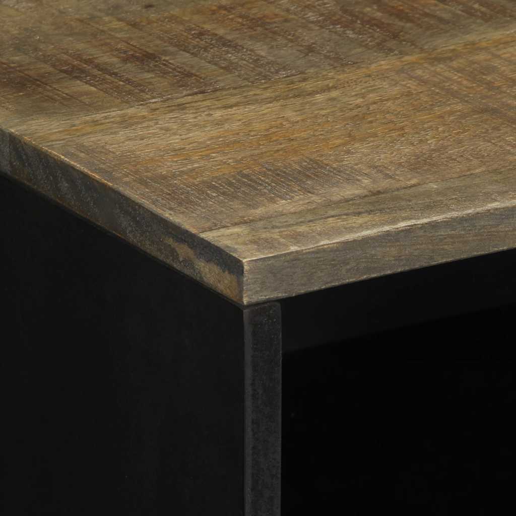 Table de chevet gris clair 50x33x60 cm bois de manguier massif - XIOS