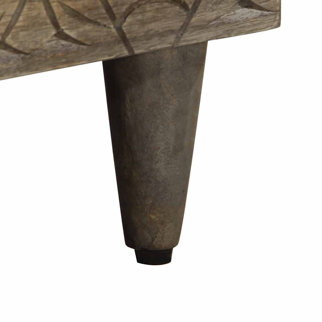 Table de chevet gris clair 50x33x60 cm bois de manguier massif - XIOS