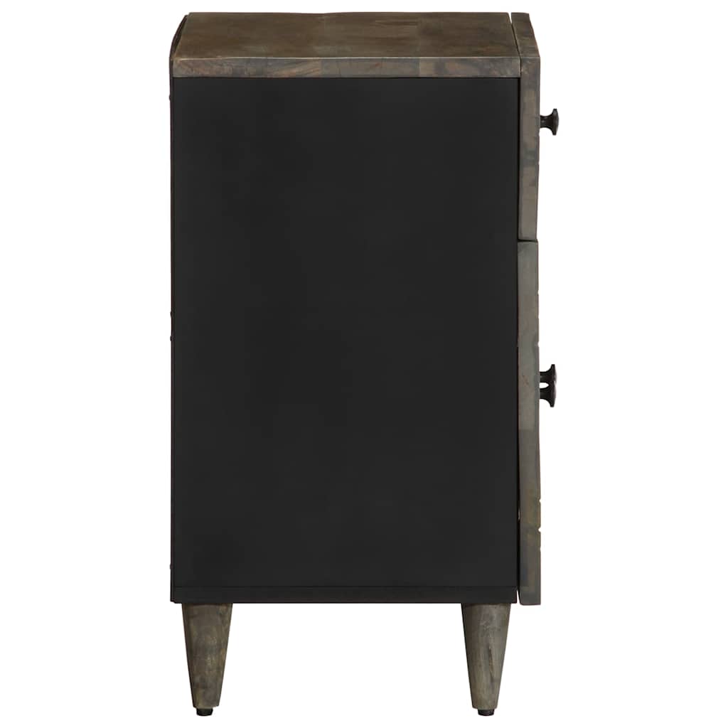 Table de chevet gris clair 50x33x60 cm bois de manguier massif - XIOS