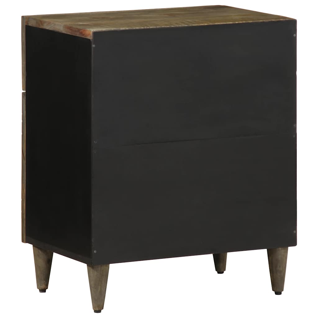 Table de chevet gris clair 50x33x60 cm bois de manguier massif - XIOS