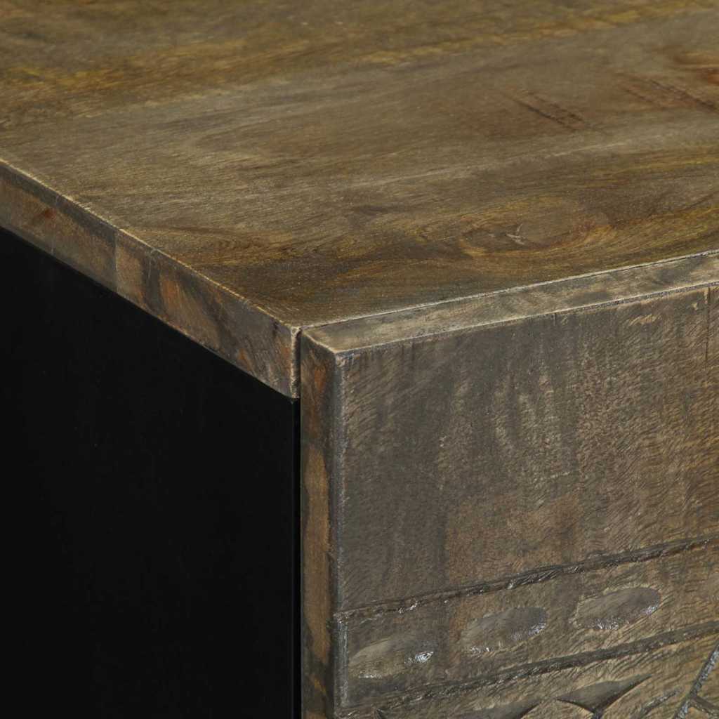 Table de chevet gris clair 50x33x60 cm bois de manguier massif - XIOS