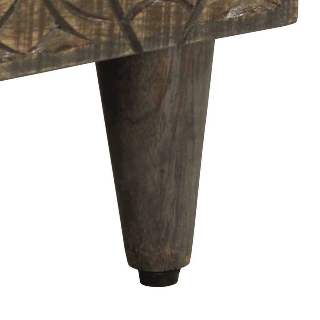 Table de chevet gris clair 50x33x60 cm bois de manguier massif - XIOS