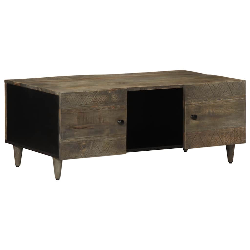 Table basse gris clair 100x54x40 cm bois massif de manguier - XIOS