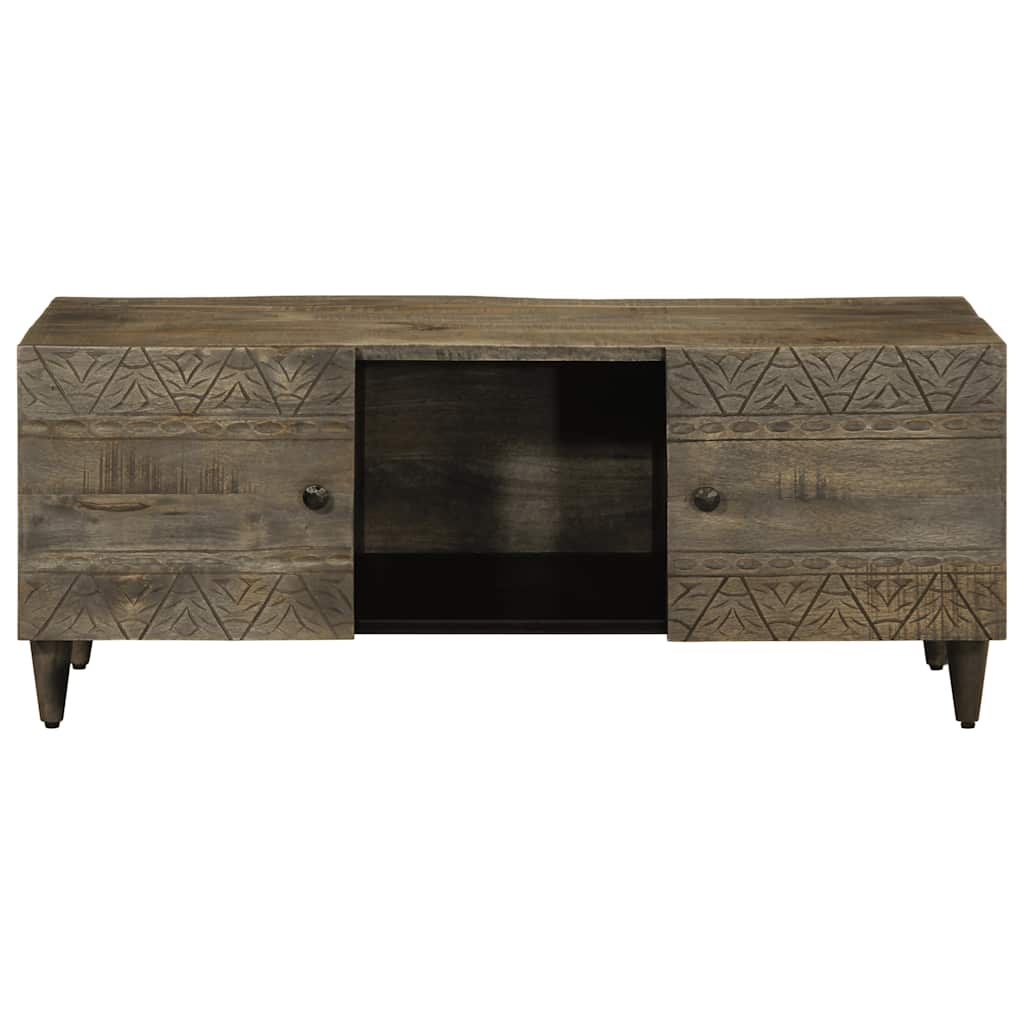 Table basse gris clair 100x54x40 cm bois massif de manguier - XIOS