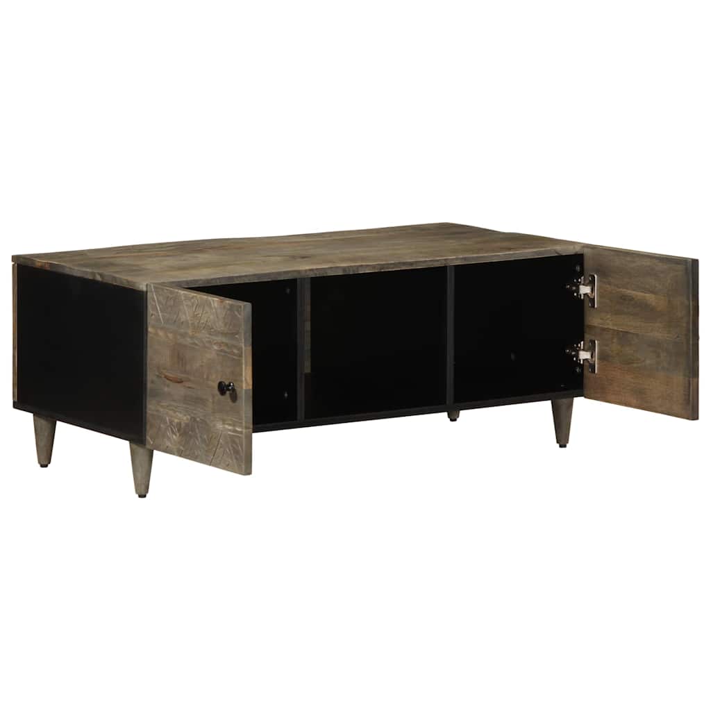Table basse gris clair 100x54x40 cm bois massif de manguier - XIOS
