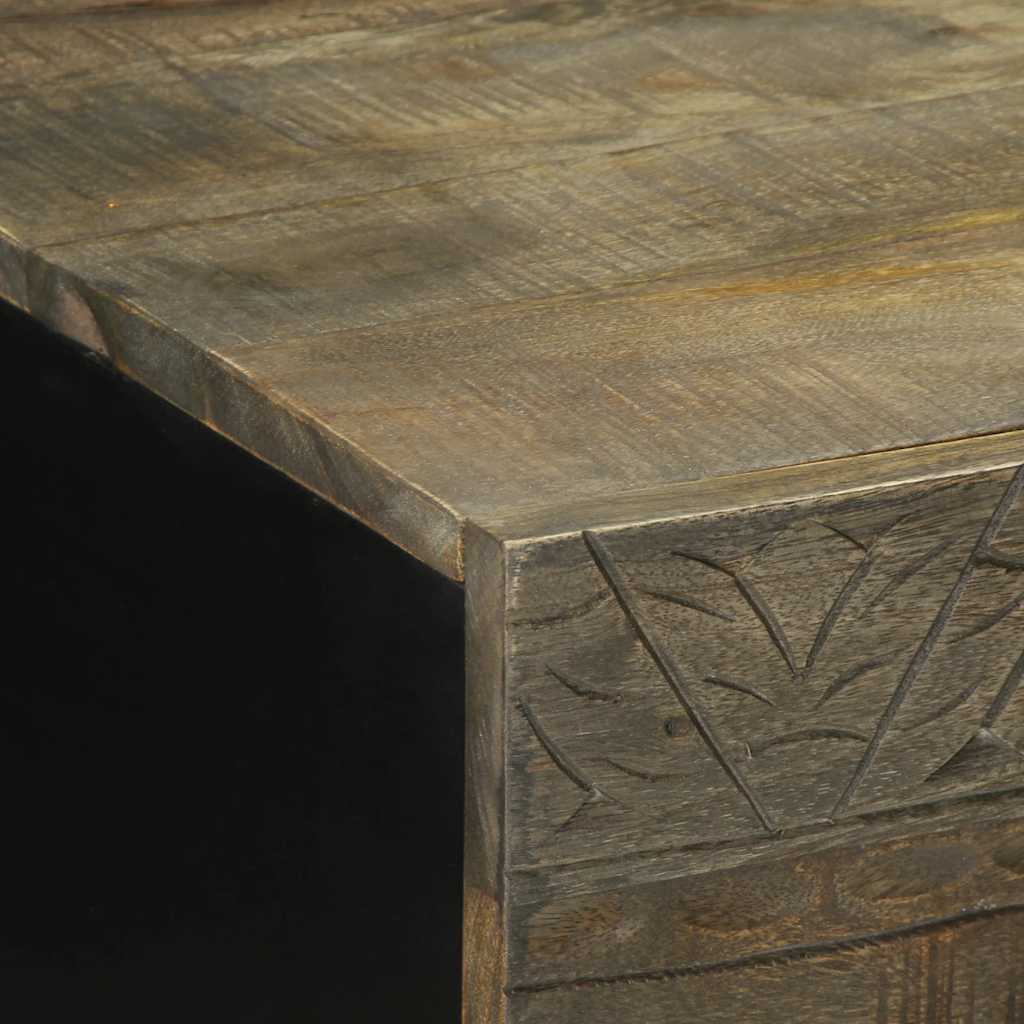 Table basse gris clair 100x54x40 cm bois massif de manguier - XIOS