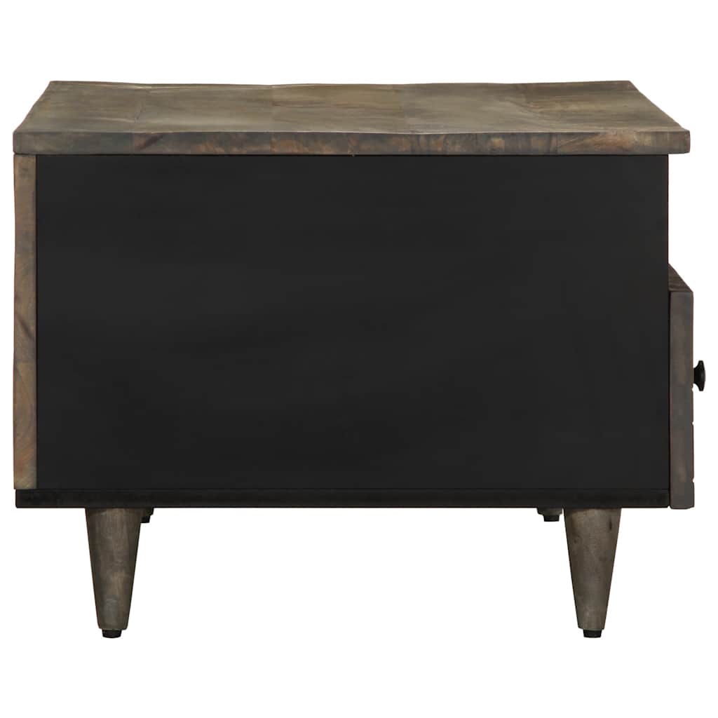 Table basse gris clair 80x54x40 cm bois massif de manguier - XIOS