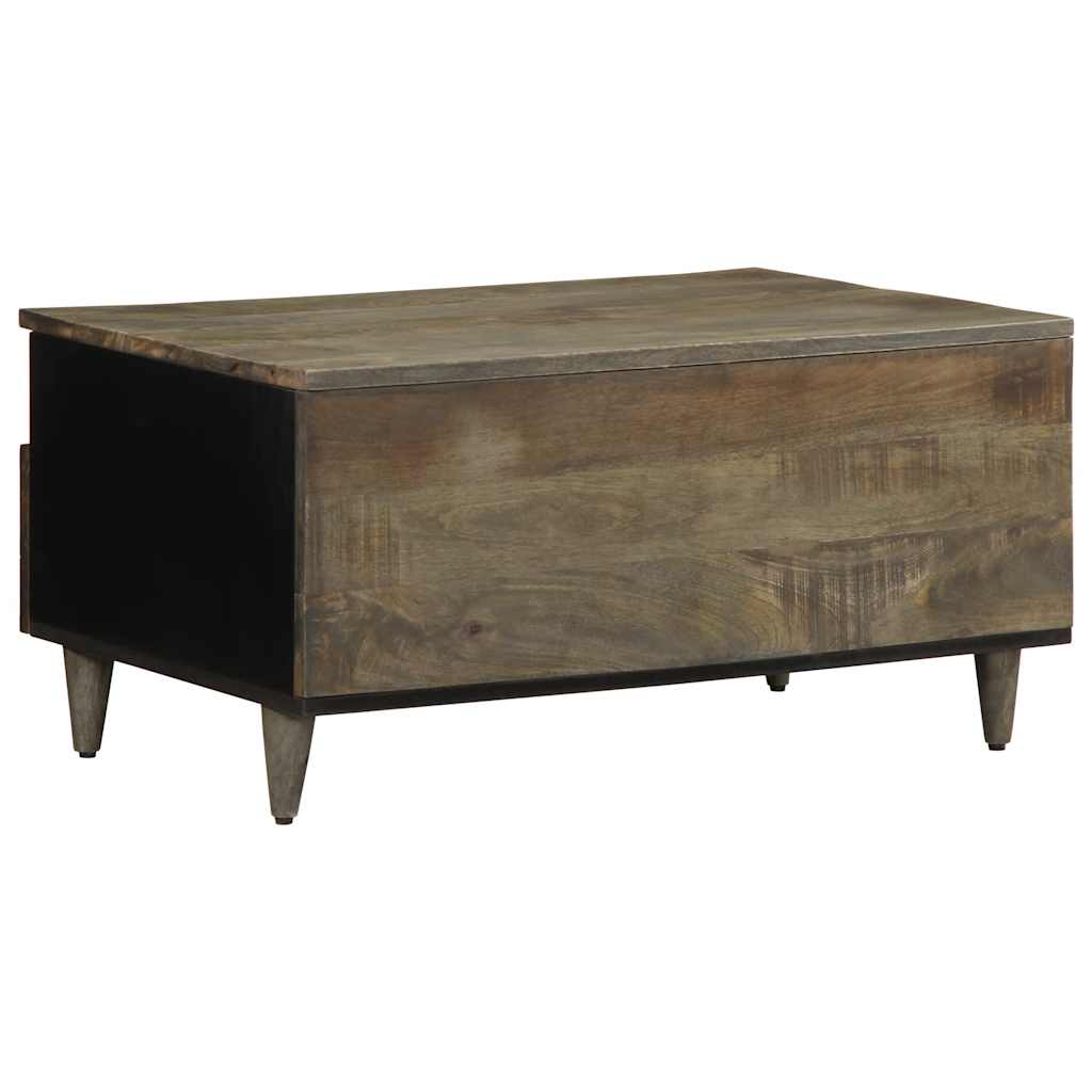 Table basse gris clair 80x54x40 cm bois massif de manguier - XIOS