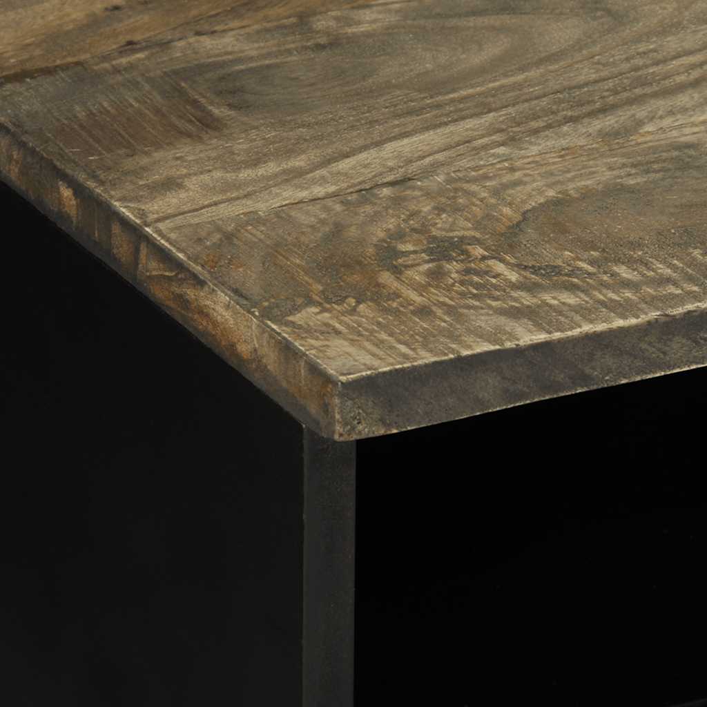 Table basse gris clair 80x54x40 cm bois massif de manguier - XIOS
