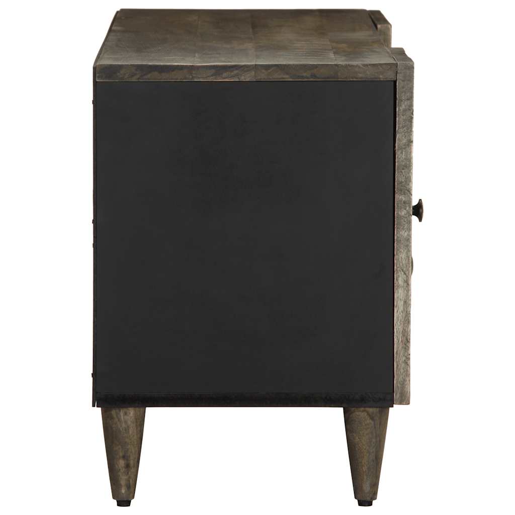 Meuble TV gris clair 105x33,5x46 cm bois massif de manguier - XIOS