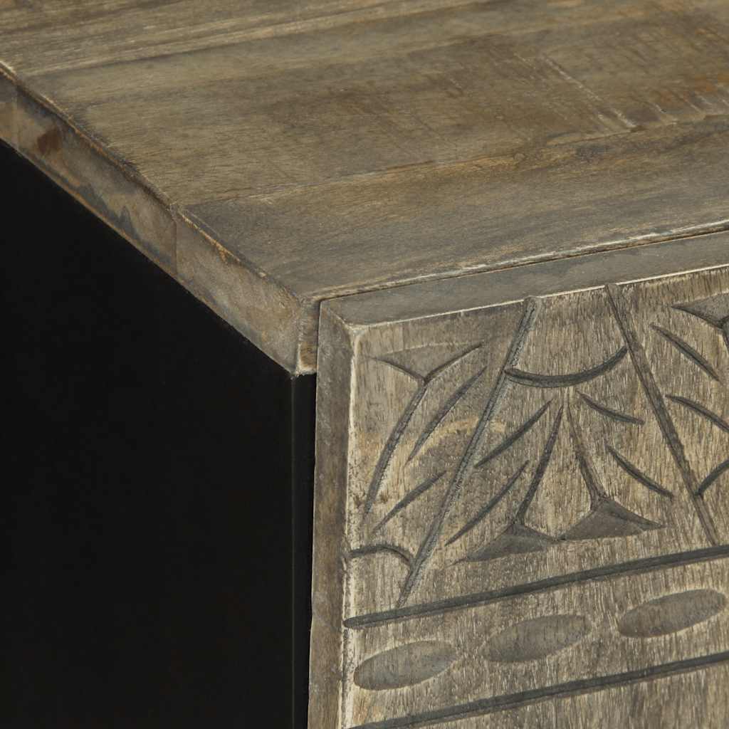 Meuble TV gris clair 105x33,5x46 cm bois massif de manguier - XIOS