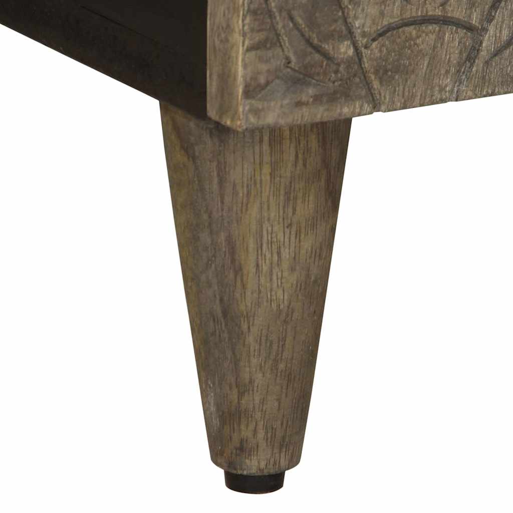 Meuble TV gris clair 105x33,5x46 cm bois massif de manguier - XIOS