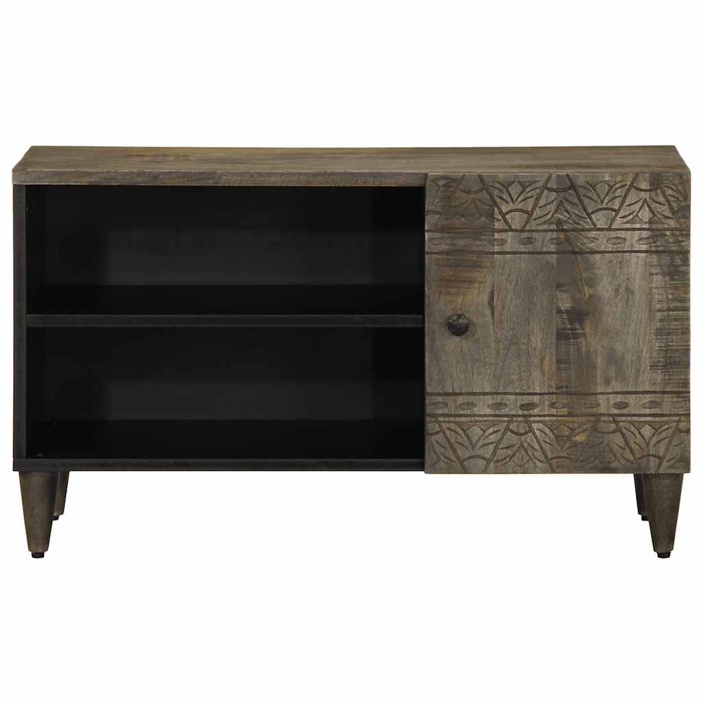 Meuble TV gris clair 80x31,5x46 cm bois massif de manguier - XIOS