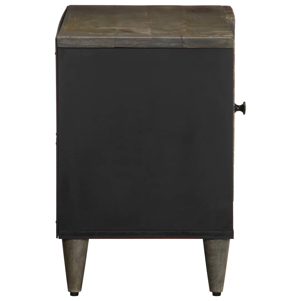 Meuble TV gris clair 80x31,5x46 cm bois massif de manguier - XIOS