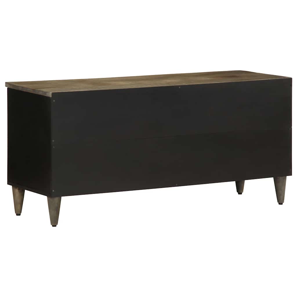 Meuble TV noir 100x33x46 cm bois massif de manguier - XIOS