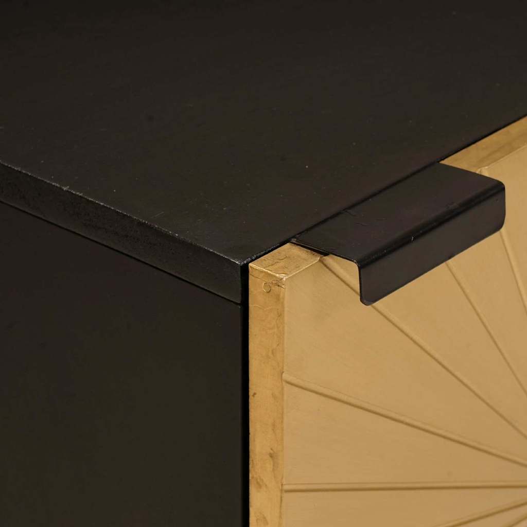 Table de chevet Noir et or 40 x 33 x 46 cm Bois d'ingénierie - XIOS